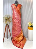 Kanjivaram Silk Pink Traditional Wear Weaving Saree